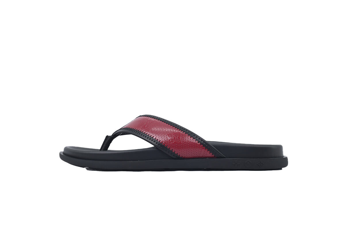 Louis Vuitton Flip Flop Sandal Black And Red