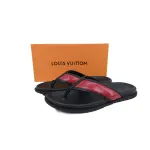 Louis Vuitton Flip Flop Sandal Black And Red