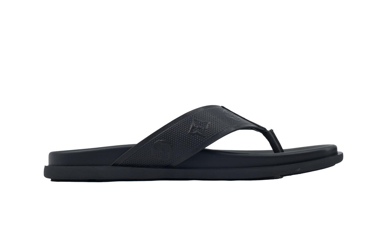 Louis Vuitton Flip Flop Sandal Full-Lettering Logo Matte Black