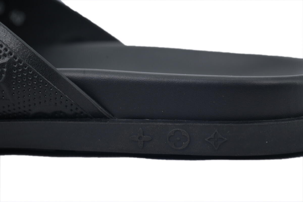 Louis Vuitton Flip Flop Sandal Full-Lettering Logo Matte Black