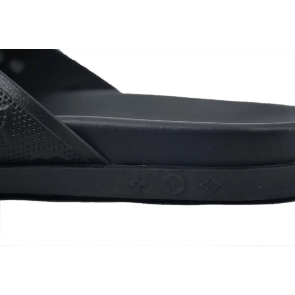 Louis Vuitton Flip Flop Sandal Full-Lettering Logo Matte Black