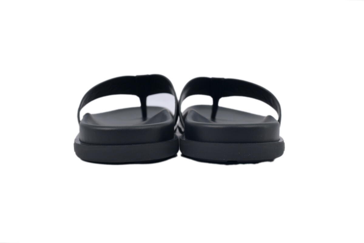 Louis Vuitton Flip Flop Sandal Full-Lettering Logo Matte Black