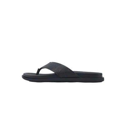 Louis Vuitton Flip Flop Sandal Full-Lettering Logo Matte Black 01