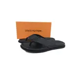 Louis Vuitton Flip Flop Sandal Full-Lettering Logo Matte Black