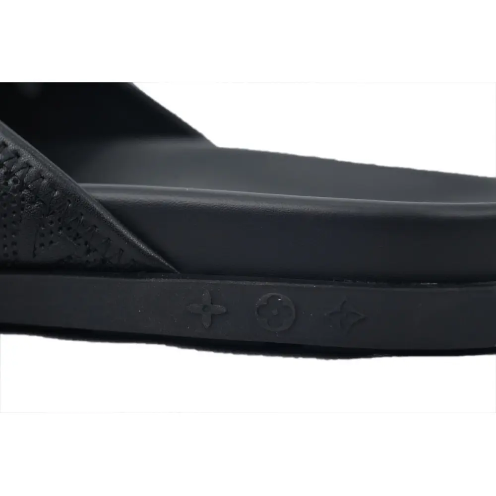 Louis Vuitton Flip Flop Sandal  LV Lettermark Logo Matte Black