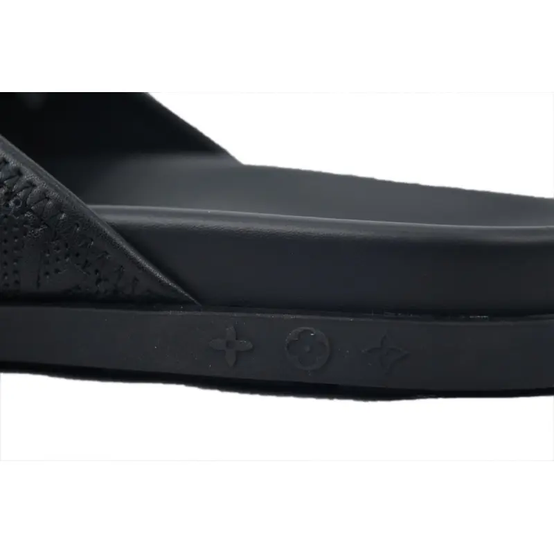 Louis Vuitton Flip Flop Sandal  LV Lettermark Logo Matte Black