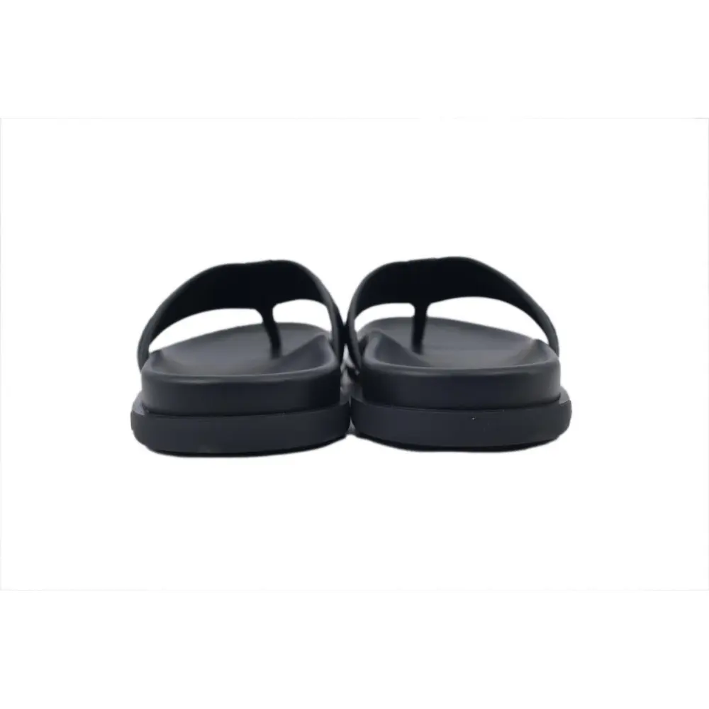Louis Vuitton Flip Flop Sandal  LV Lettermark Logo Matte Black