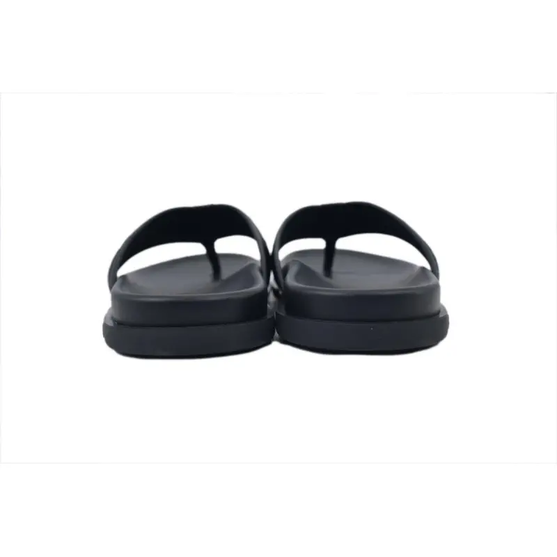 Louis Vuitton Flip Flop Sandal  LV Lettermark Logo Matte Black