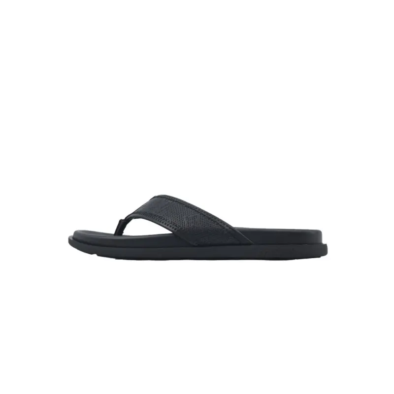 Louis Vuitton Flip Flop Sandal  LV Lettermark Logo Matte Black