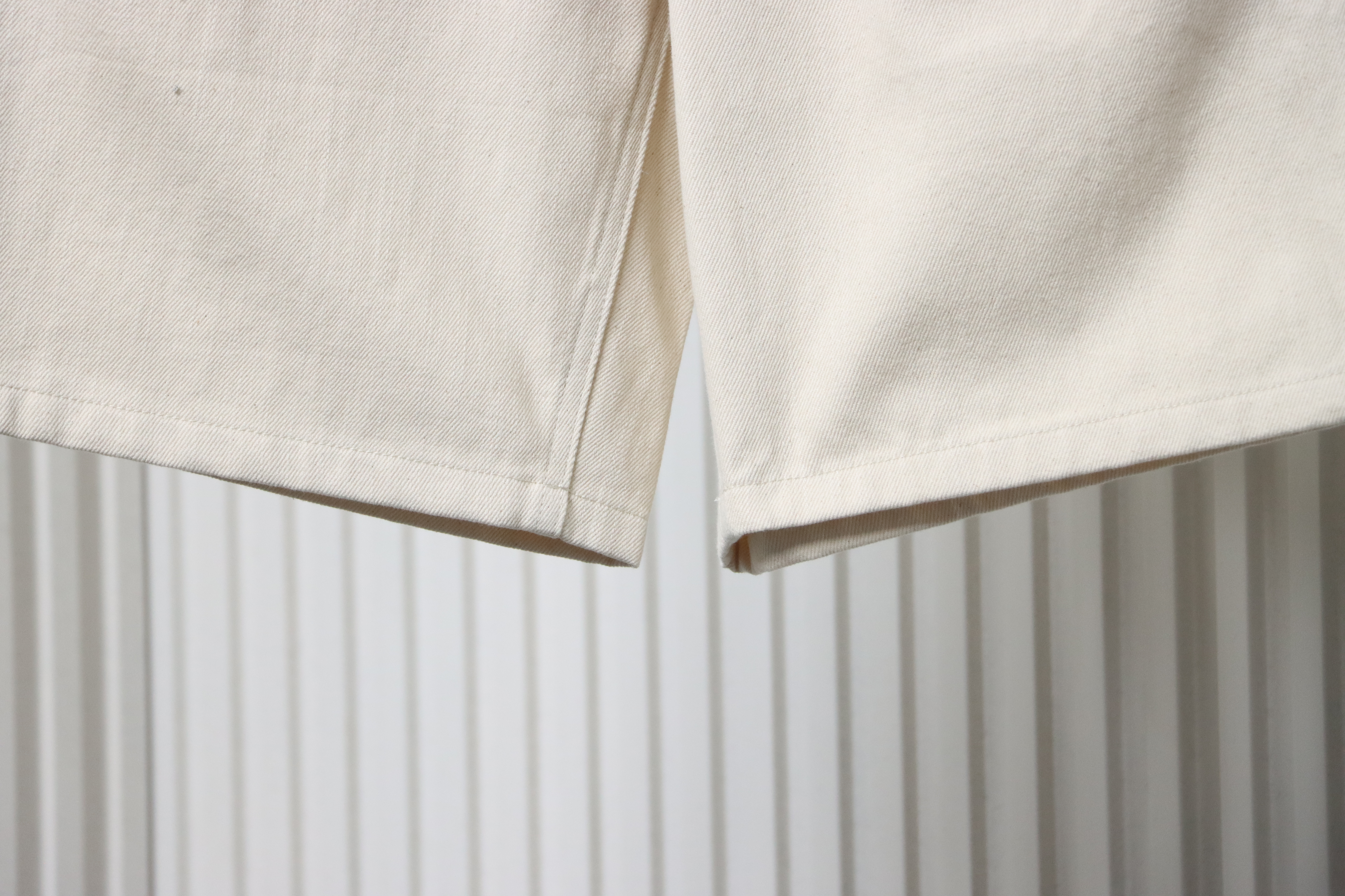 Louis Vuitton Pocket Leather Label Denim Shorts Beige