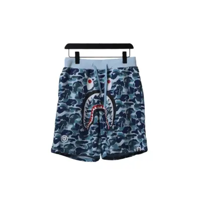 BAPE Big ABC Camo Shark Sweat Shorts Blue 01