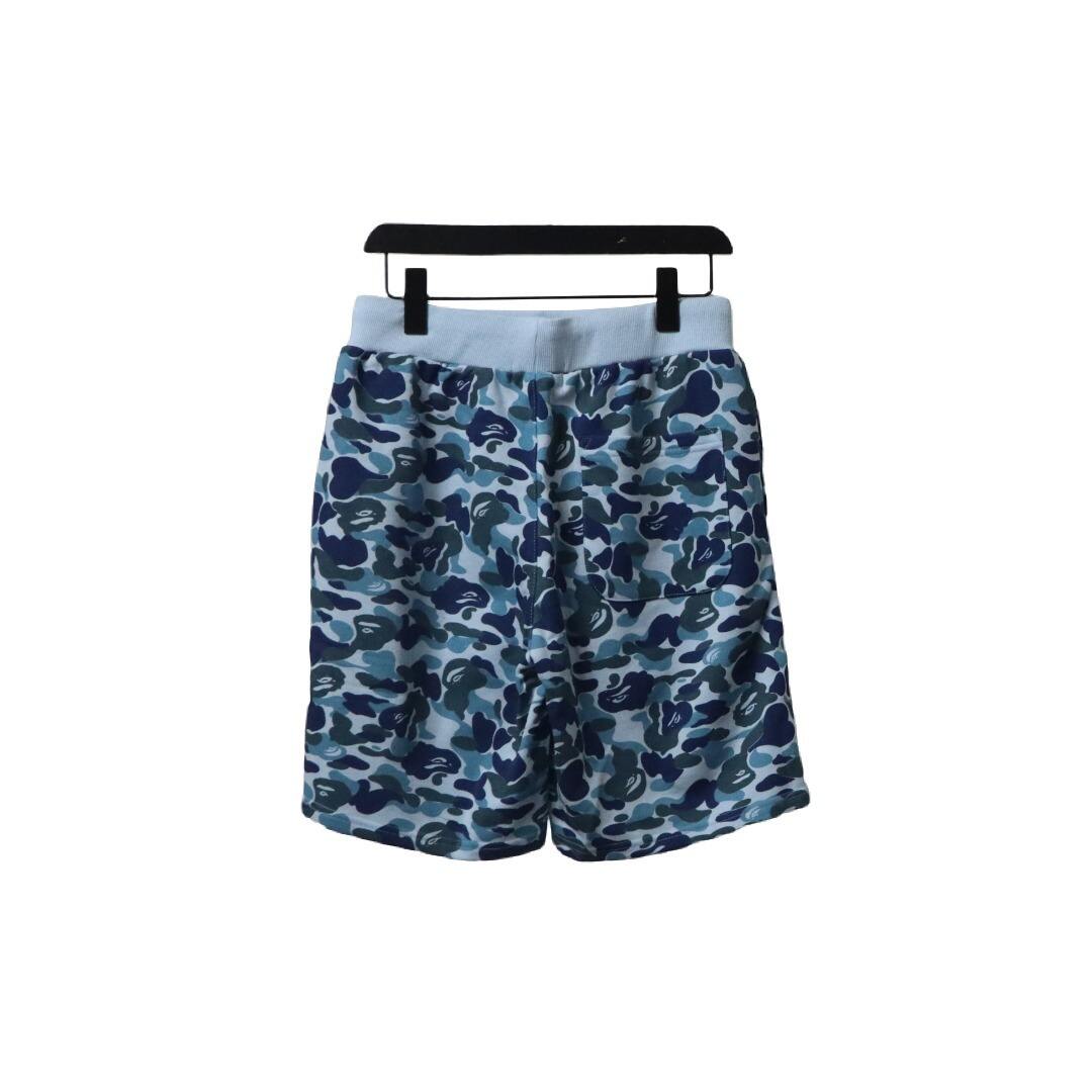 BAPE Big ABC Camo Shark Sweat Shorts Blue