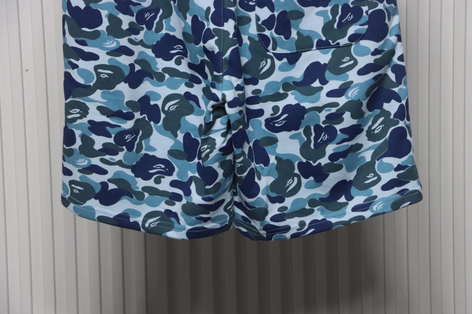 BAPE Big ABC Camo Shark Sweat Shorts Blue