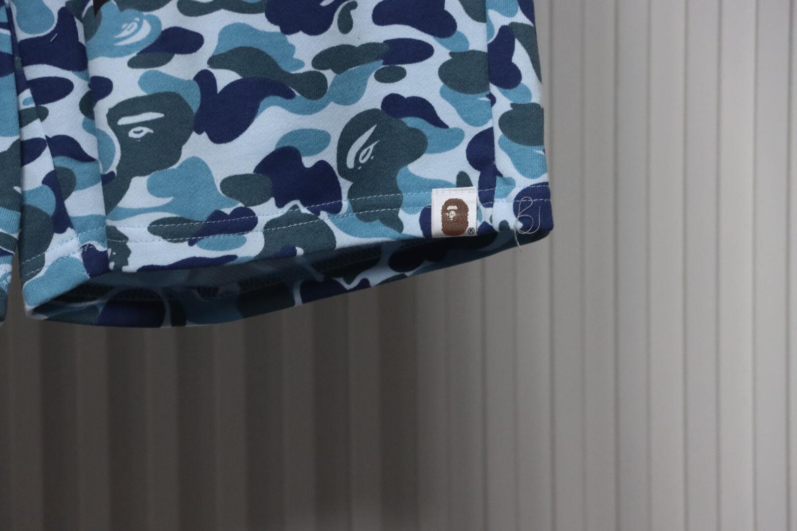 BAPE Big ABC Camo Shark Sweat Shorts Blue