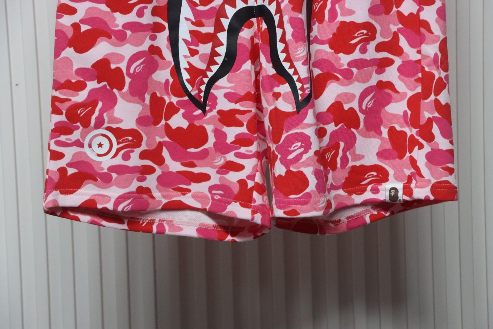 BAPE Big ABC Camo Shark Sweat Shorts Pink