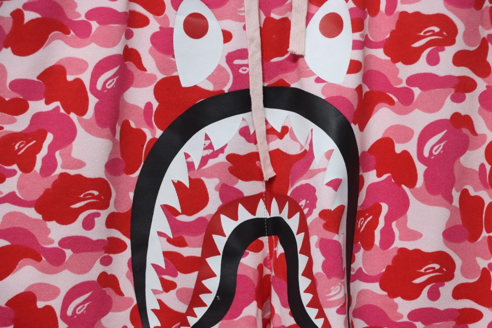 BAPE Big ABC Camo Shark Sweat Shorts Pink