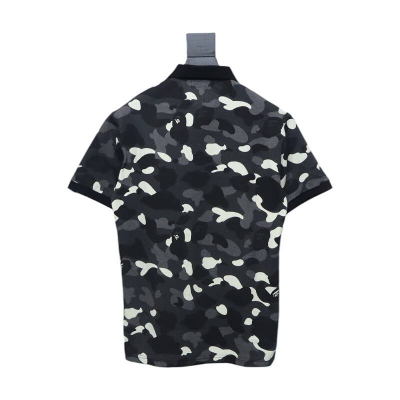 Bape Black And White Camouflage Short Sleeve Shirt Black