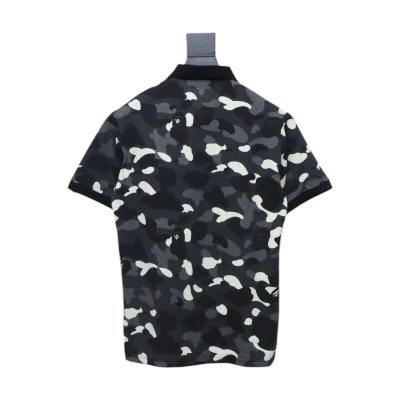 Bape Black And White Camouflage Short Sleeve Shirt Black 02