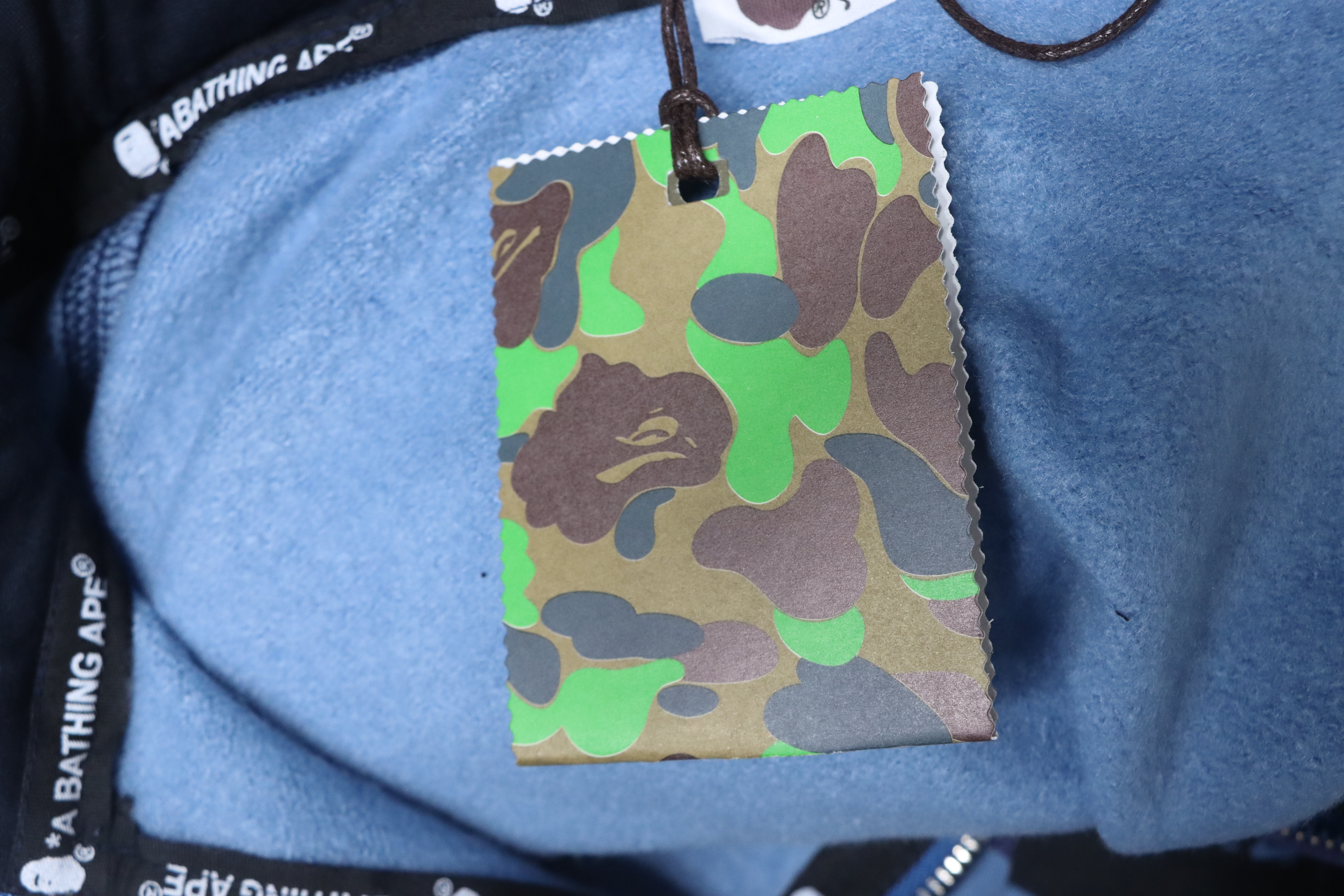 Bape Full Zip Shark Camouflage Print Hoodie Dark Blue