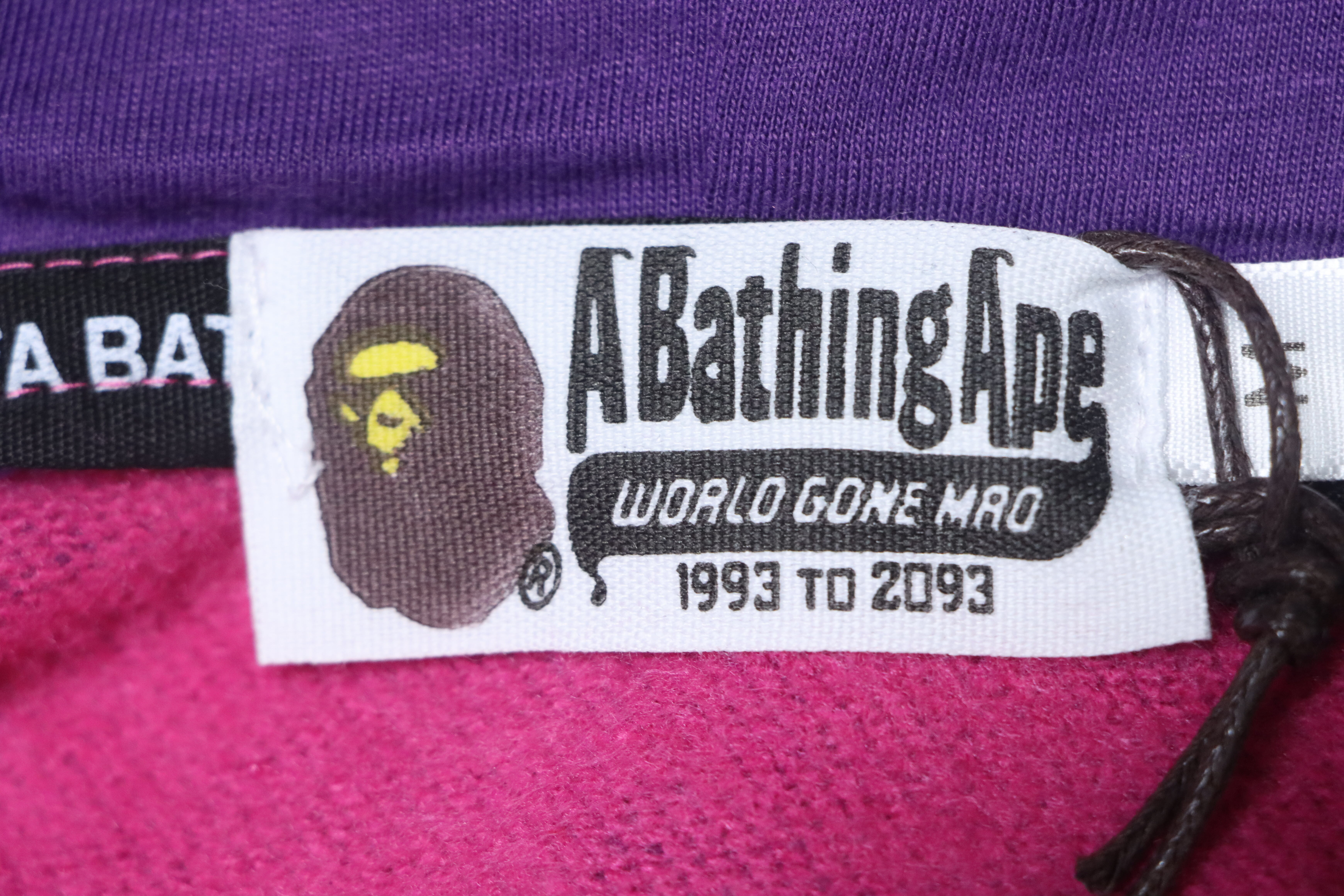 Bape Full Zip Shark Camouflage Print Hoodie Purple