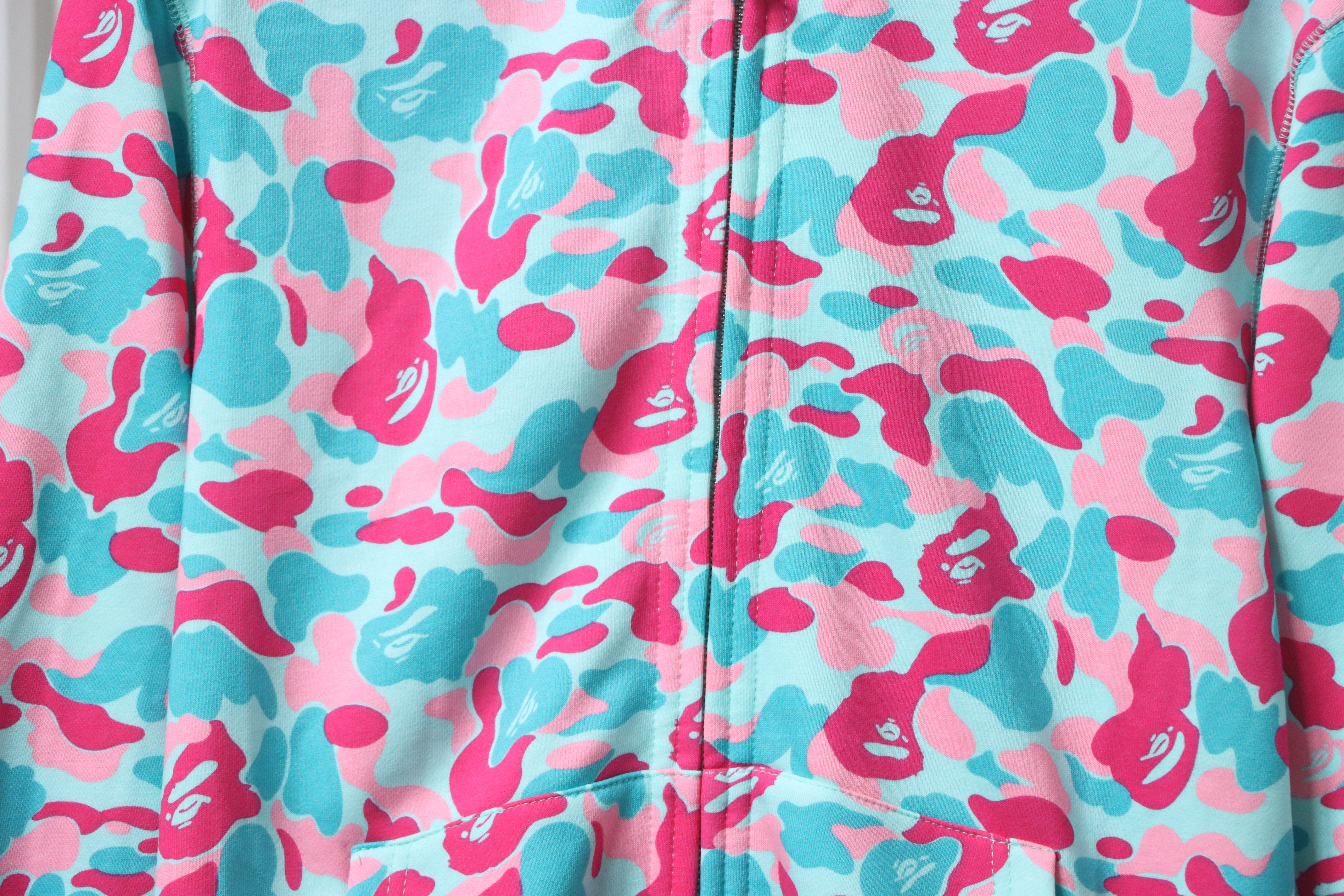 Bape Miami Co-Branded Double Hooded Shark Head Zip Hoodie