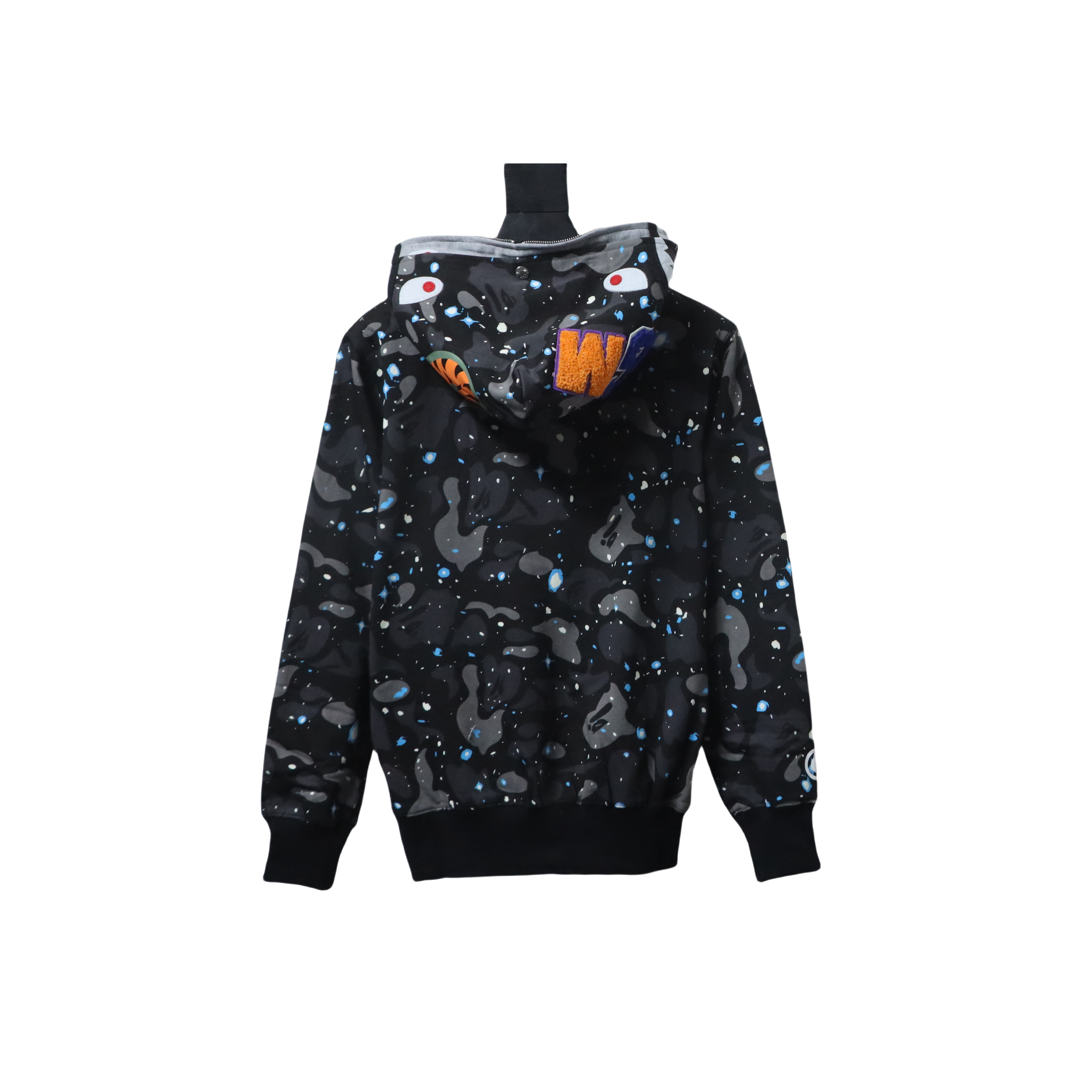 Bape Space Camo Shark WGM Full-Zip Hoodie Black