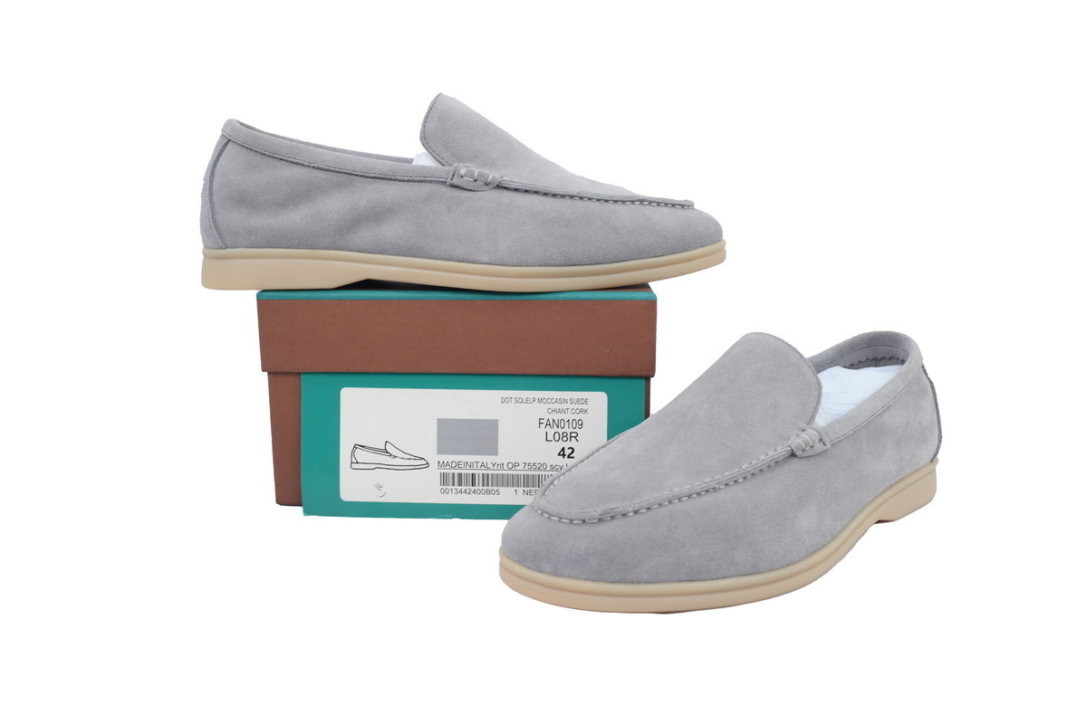 Loro Piana Bean Shoes Gray
