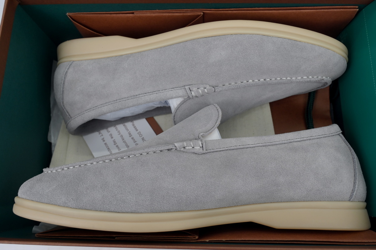 Loro Piana Bean Shoes Gray