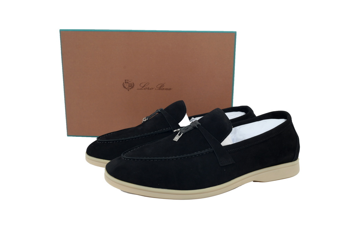 Loro Piana Bean Shoes With Black Buttons