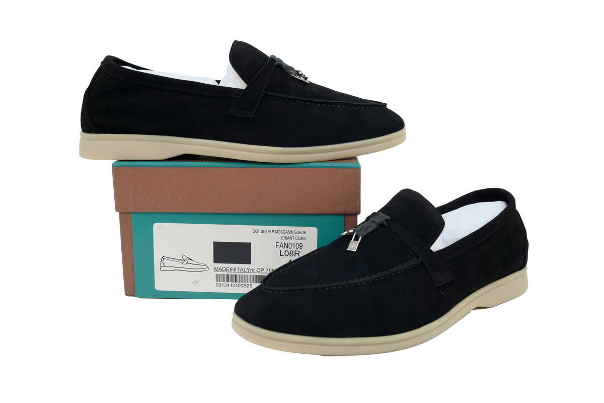 Loro Piana Bean Shoes With Black Buttons