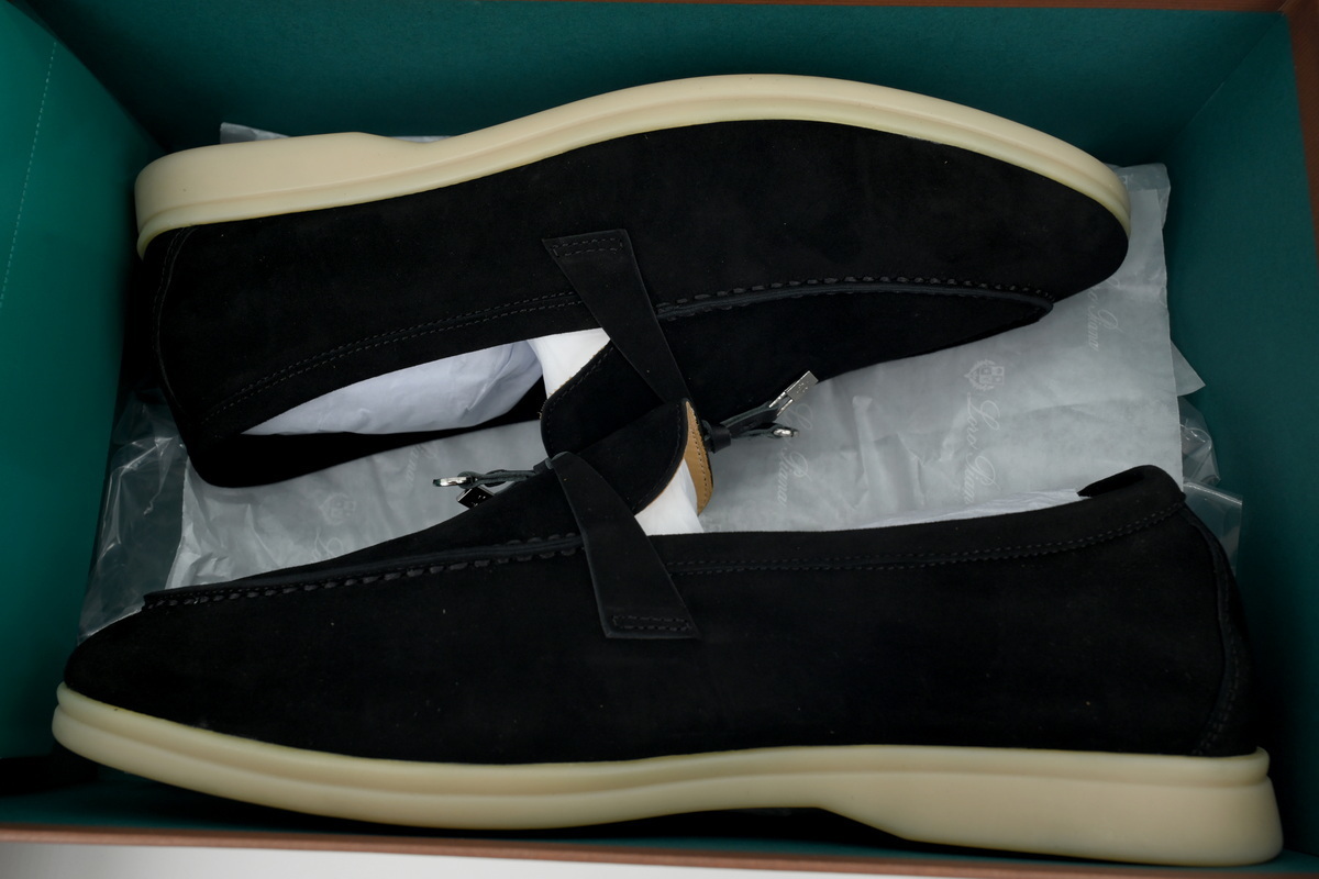 Loro Piana Bean Shoes With Black Buttons