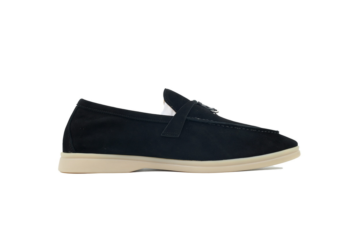 Loro Piana Bean Shoes With Black Buttons