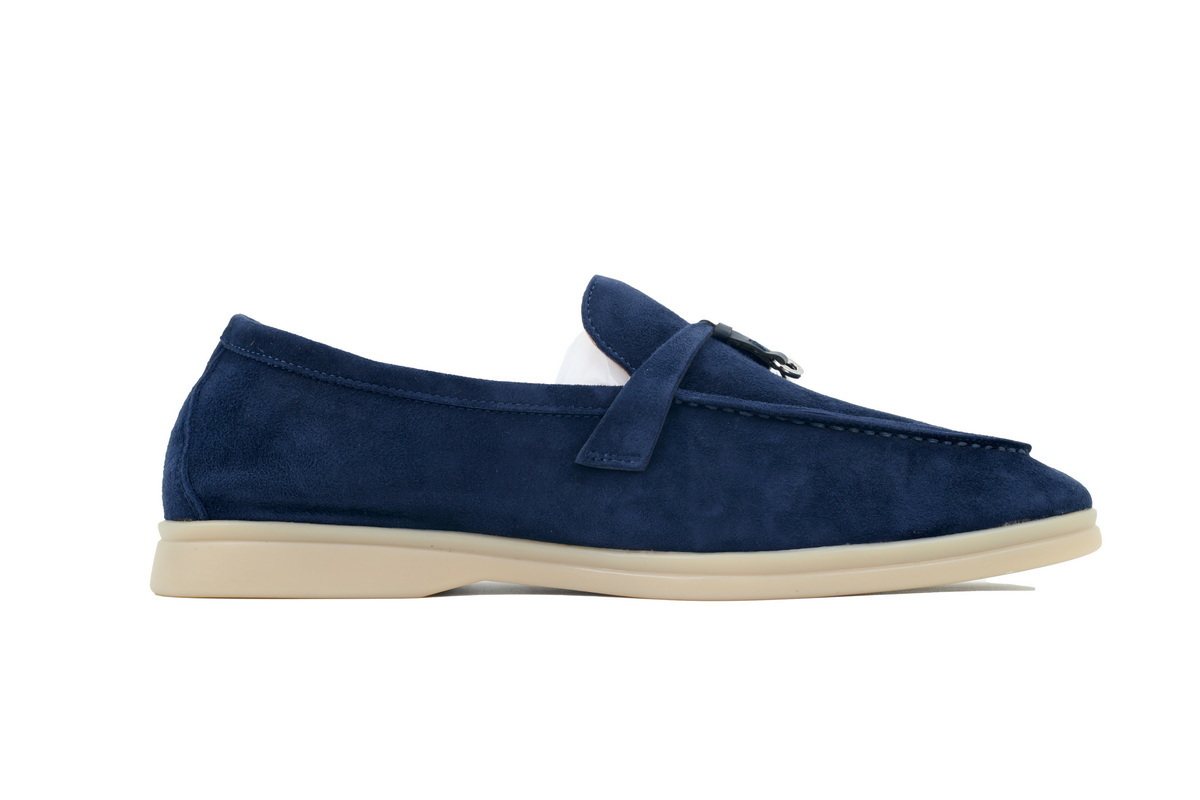 Loro Piana Bean Shoes With Hidden Blue Buckle