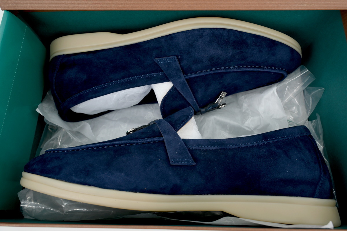 Loro Piana Bean Shoes With Hidden Blue Buckle