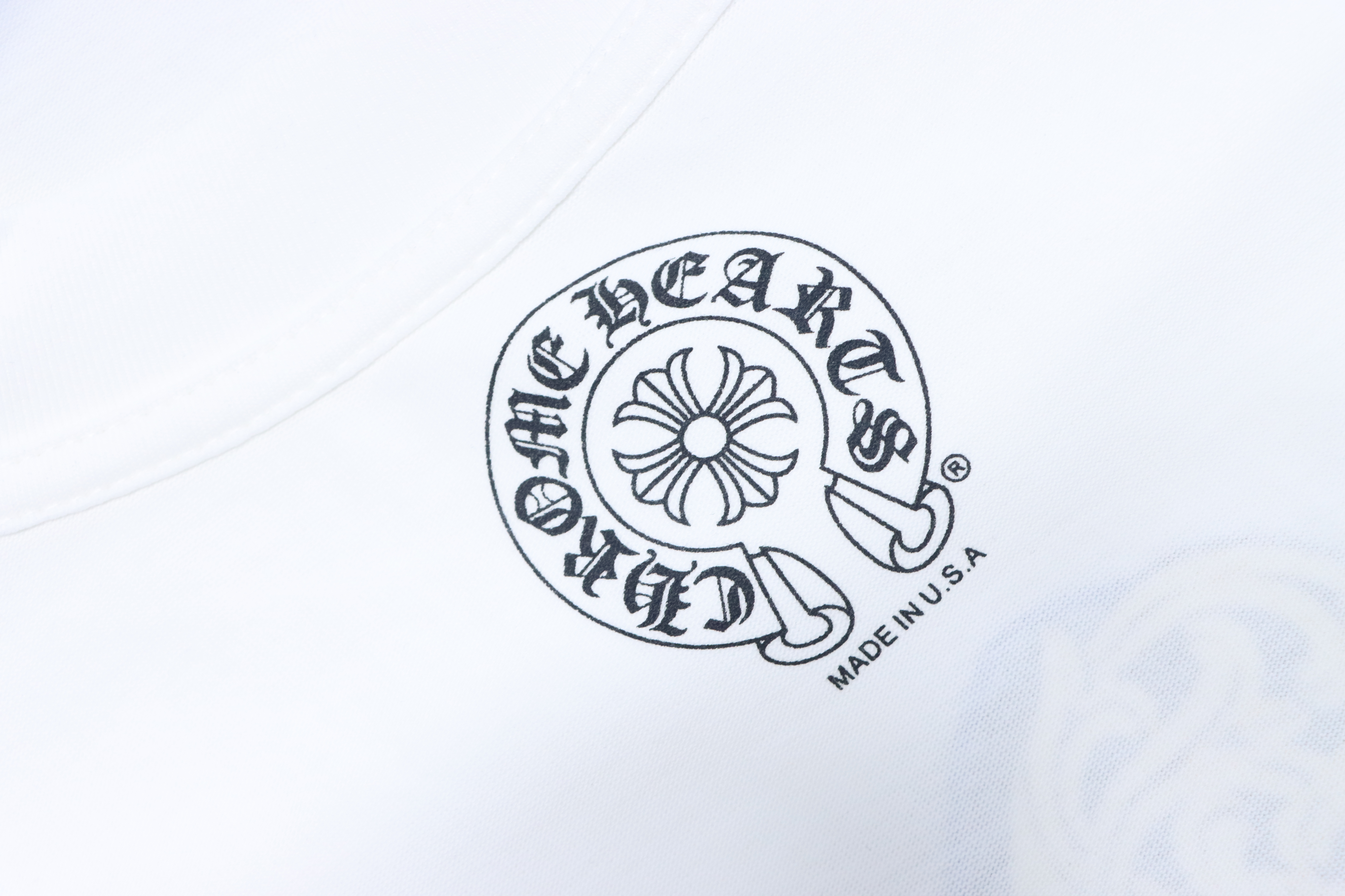 Chrome Hearts Blue Horseshoe Cross Long Sleeve T-Shirt White