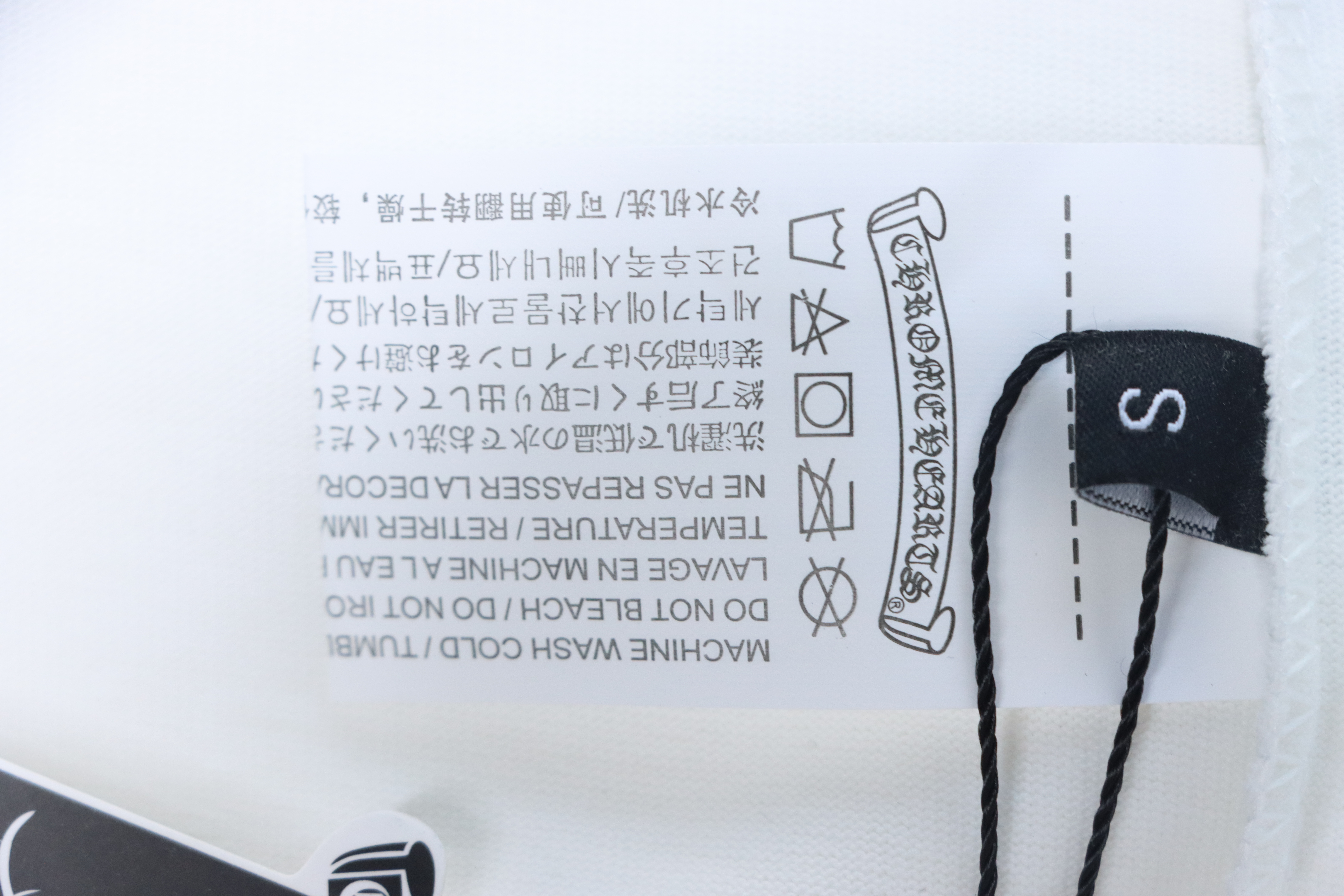 Chrome Hearts Blue Horseshoe Cross Long Sleeve T-Shirt White