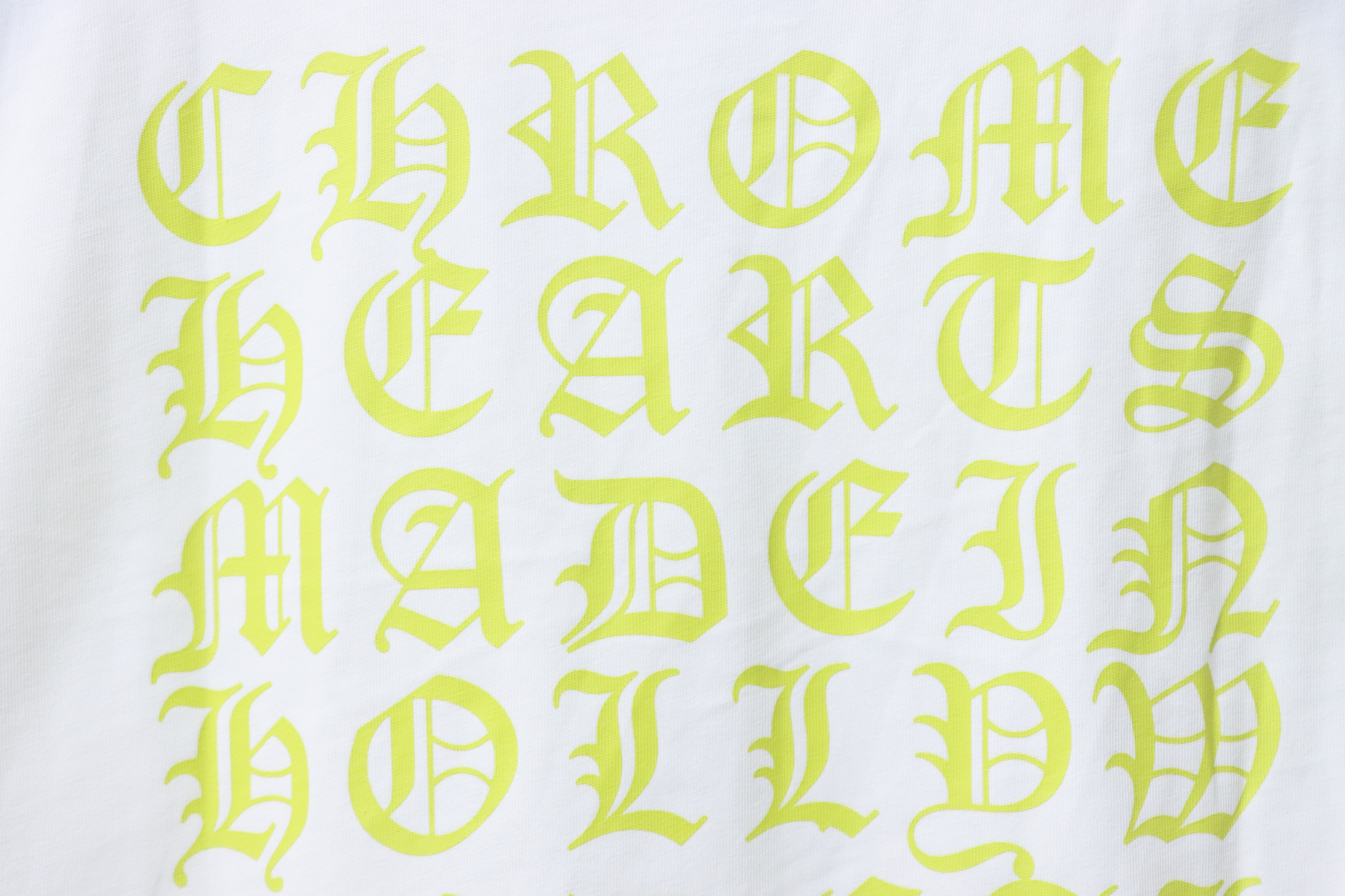 Chrome Hearts Lemon Green Horseshoe Floral Long Sleeve T-Shirt White