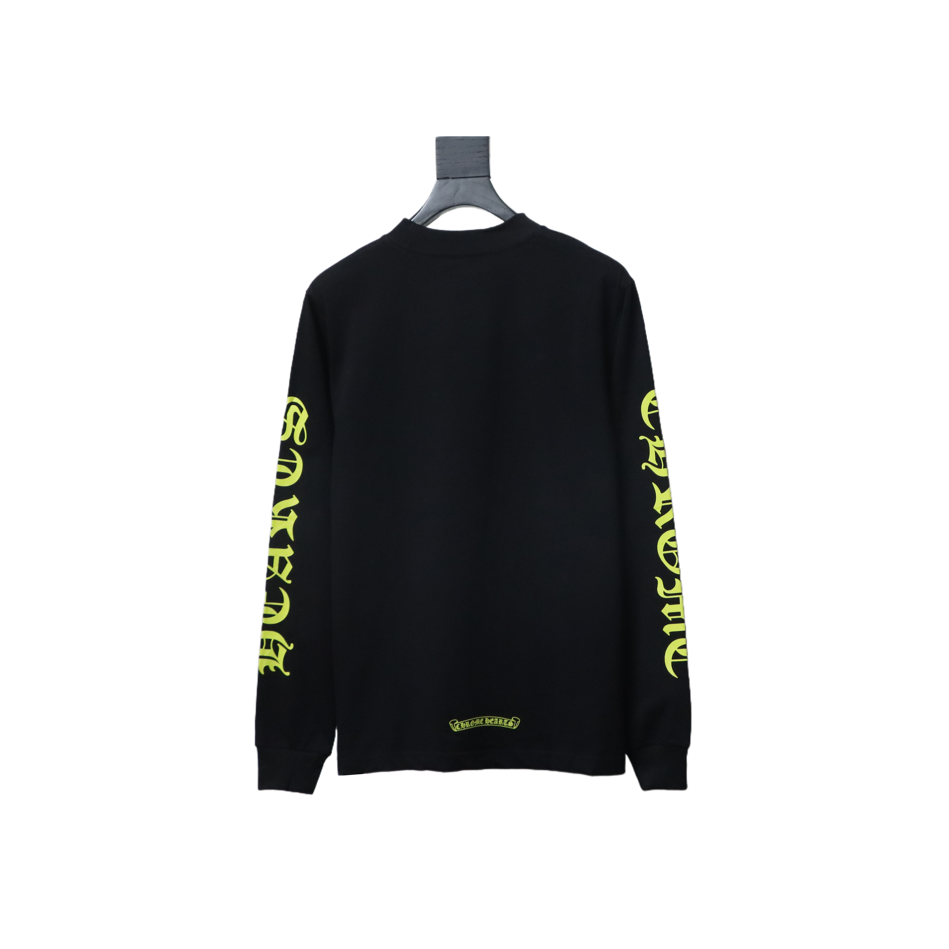 Chrome Hearts Yellow Neck Logo Long Sleeve T-Shirt Black