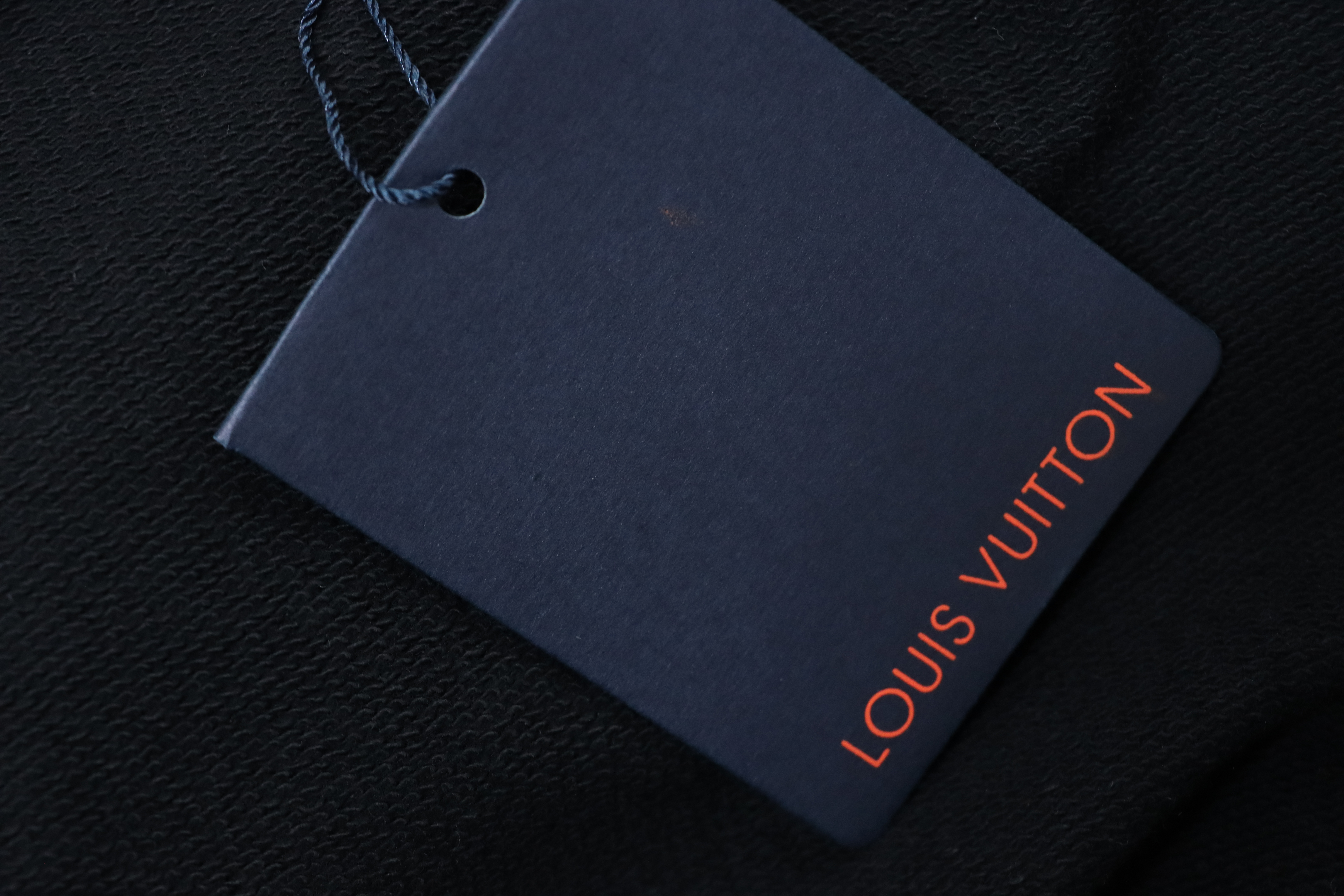 Louis Vuitton Black Cotton Sweatshirt With Leather Patch On The Pocket