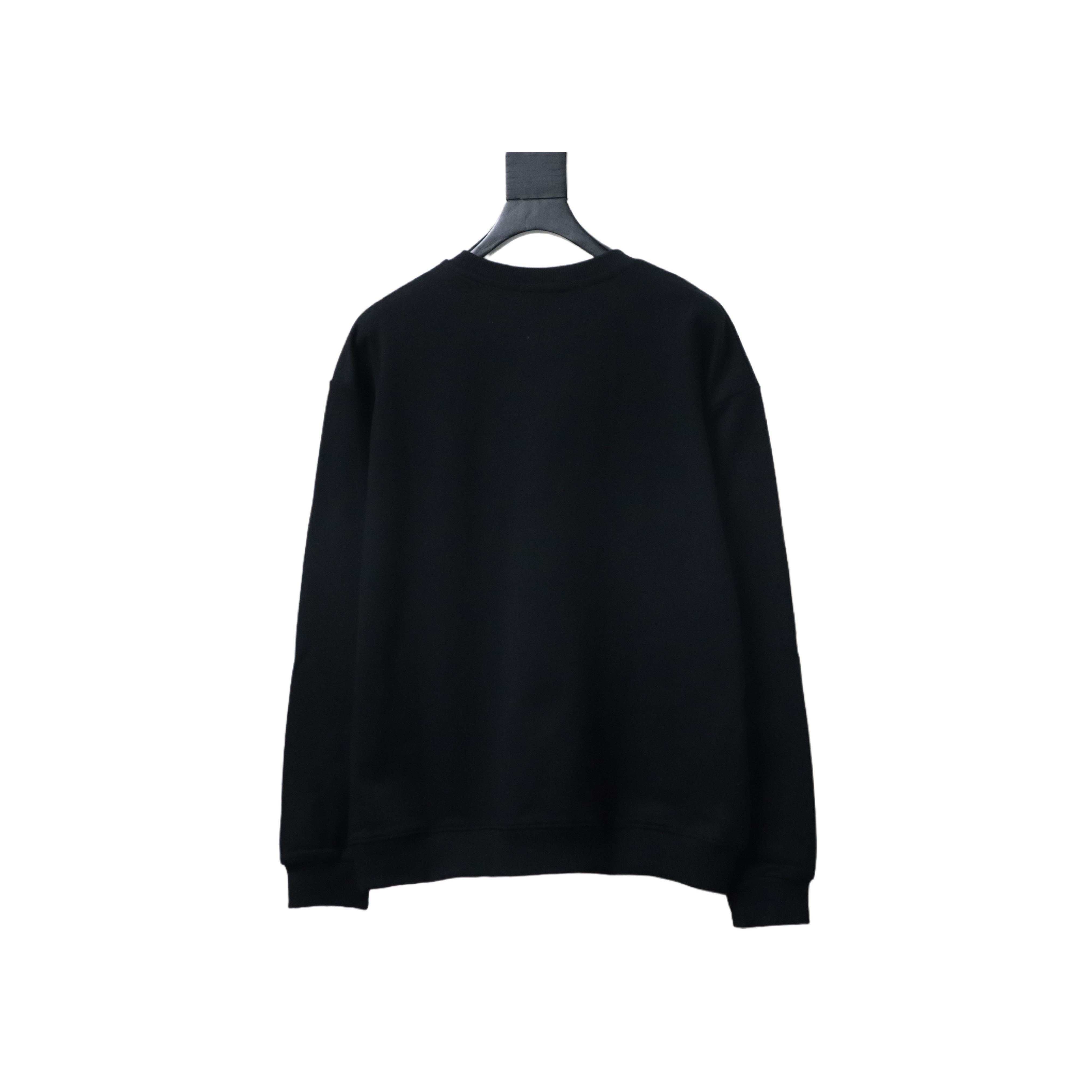 Louis Vuitton Black Cotton Sweatshirt With Leather Patch On The Pocket