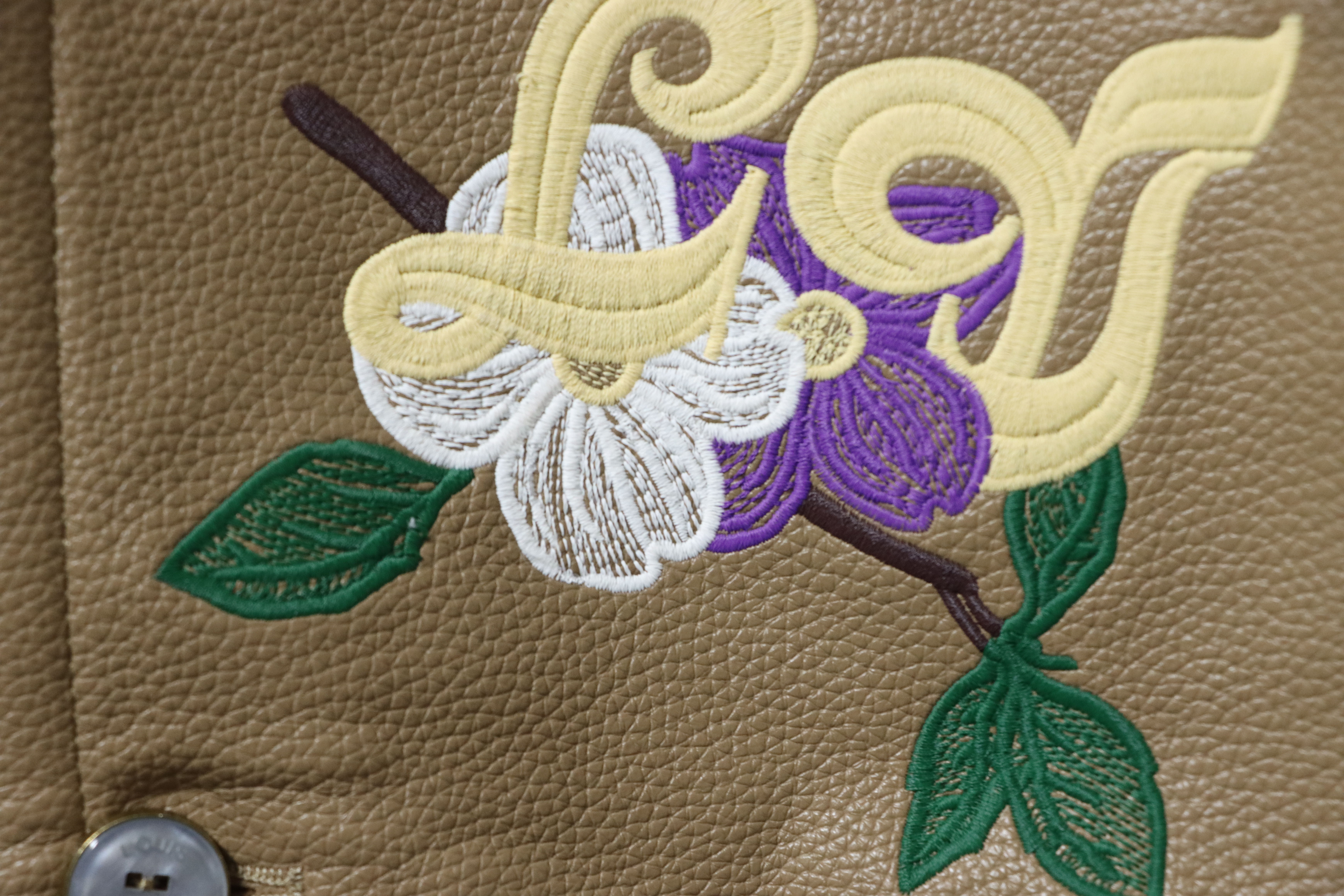 Louis Vuitton Floral Embroidered Leather Jacket