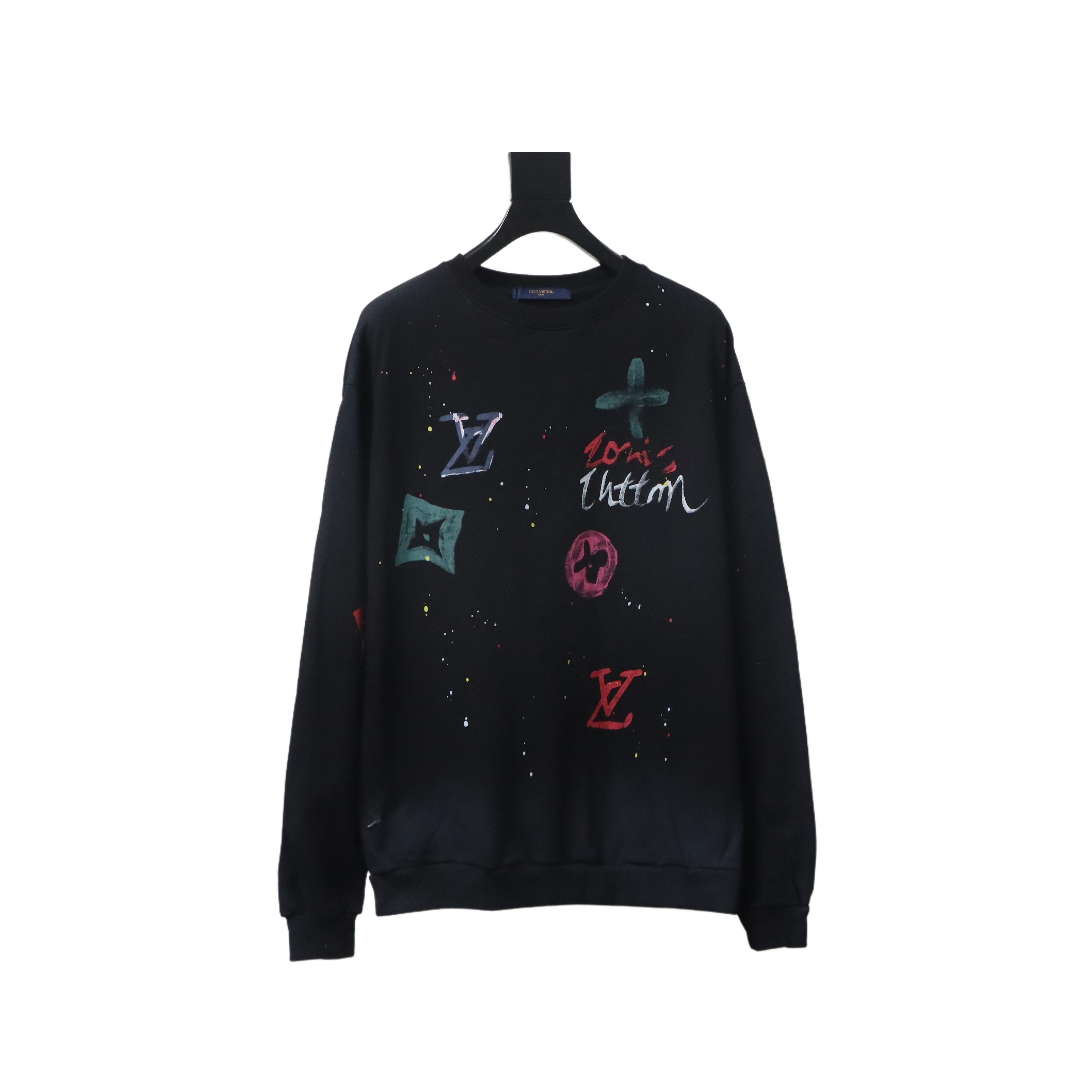 Louis Vuitton Graffiti Crew Neck Sweatshirt Black