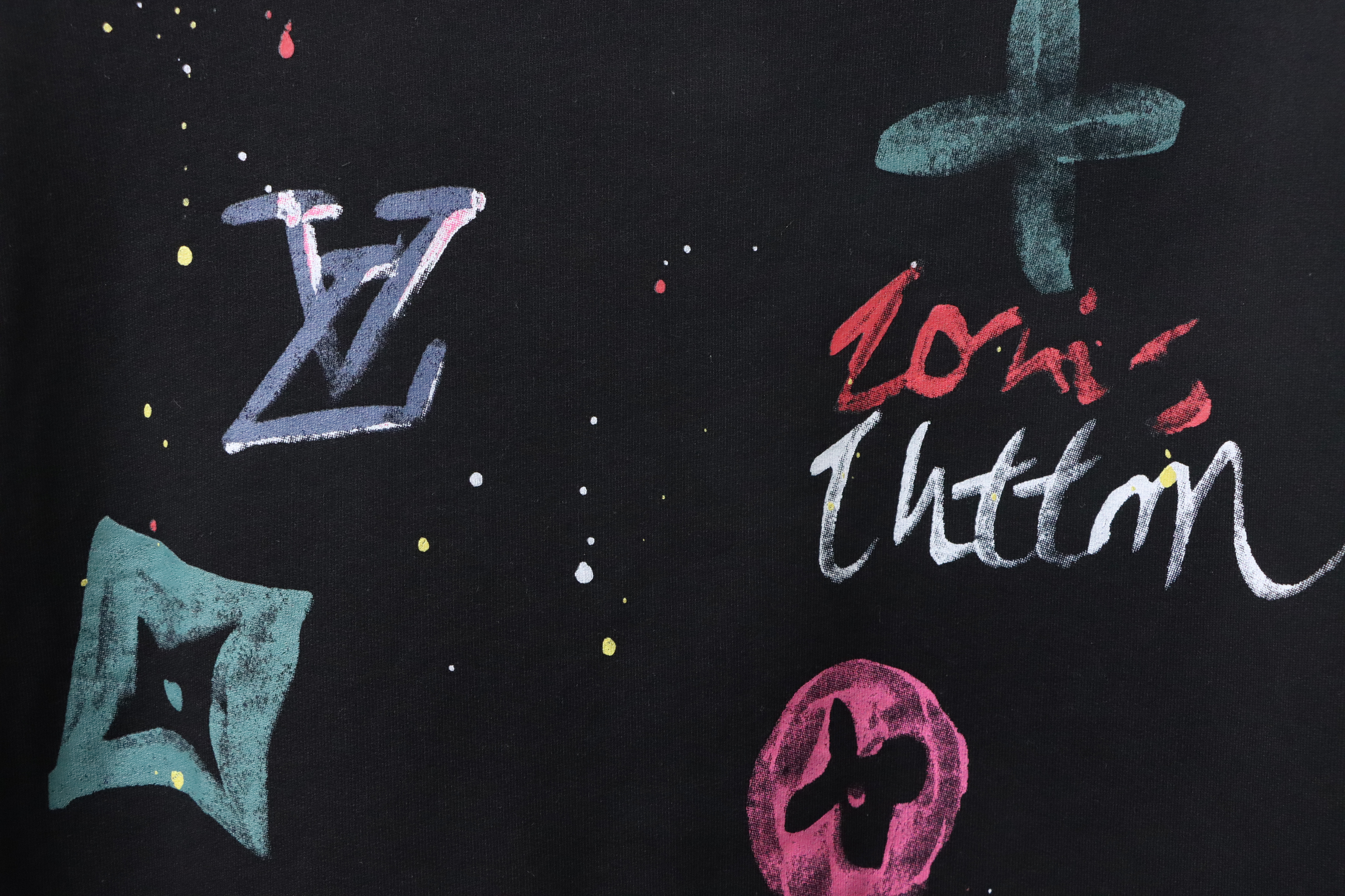 Louis Vuitton Graffiti Crew Neck Sweatshirt Black