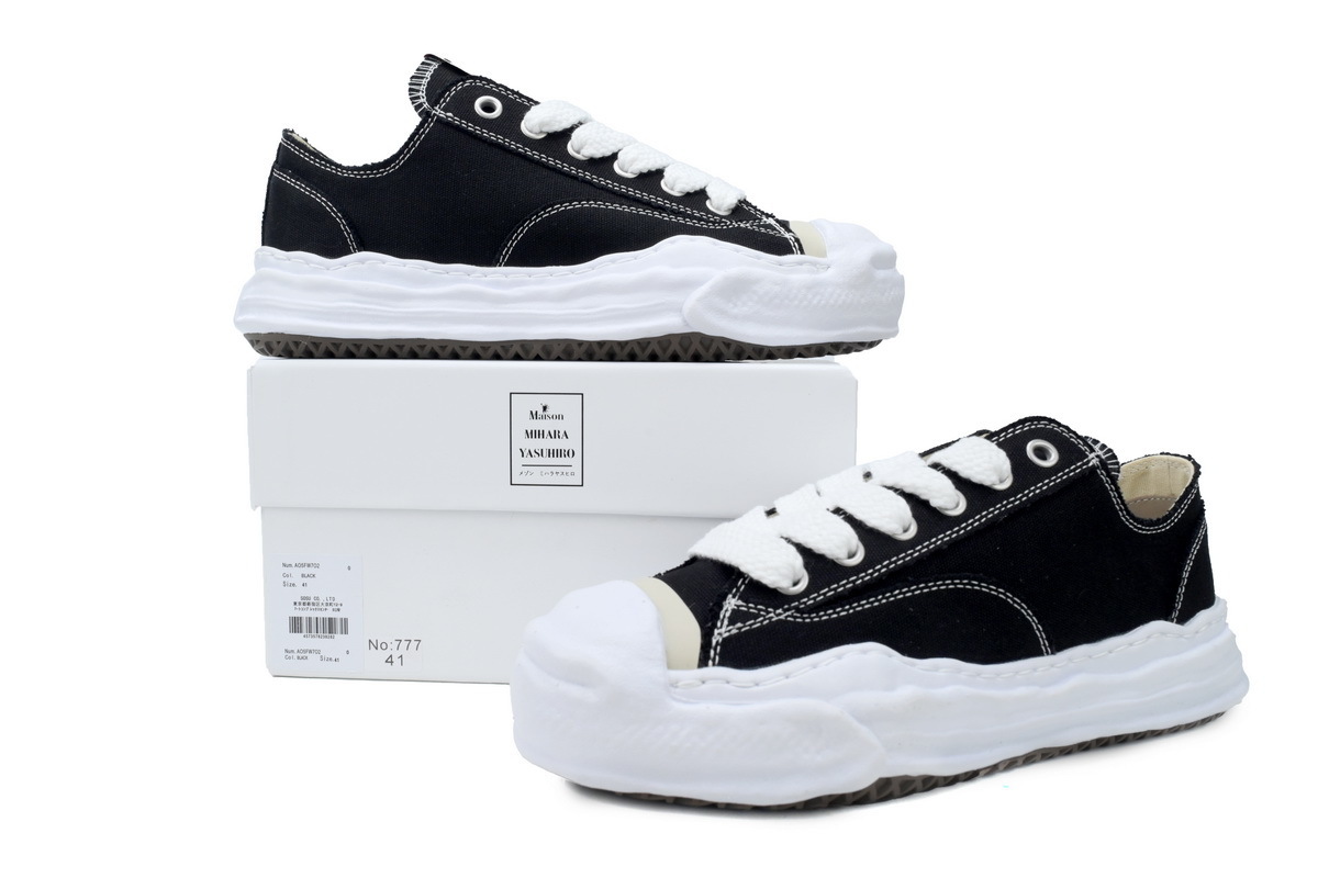 Mihara Yasuhiro Hank OG Sole Canvas Low Black And White NO.777