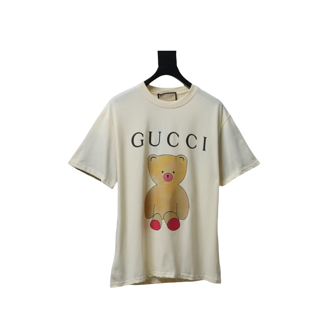 Gucci Baby Pig Printed Cotton T-shirt In Light Yellow
