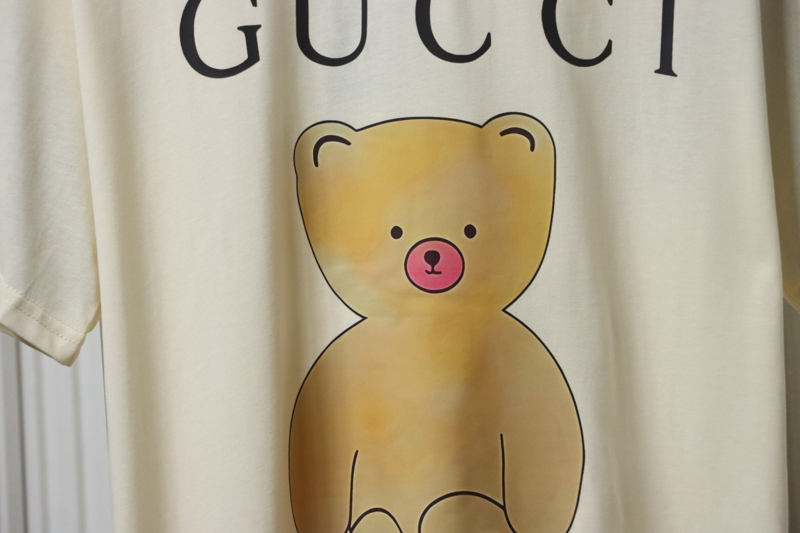 Gucci Baby Pig Printed Cotton T-shirt In Light Yellow
