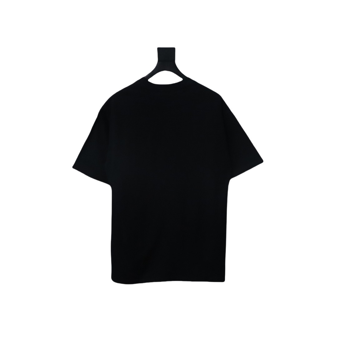 Gucci Blue Letter Printed Cotton T-shirt In Black