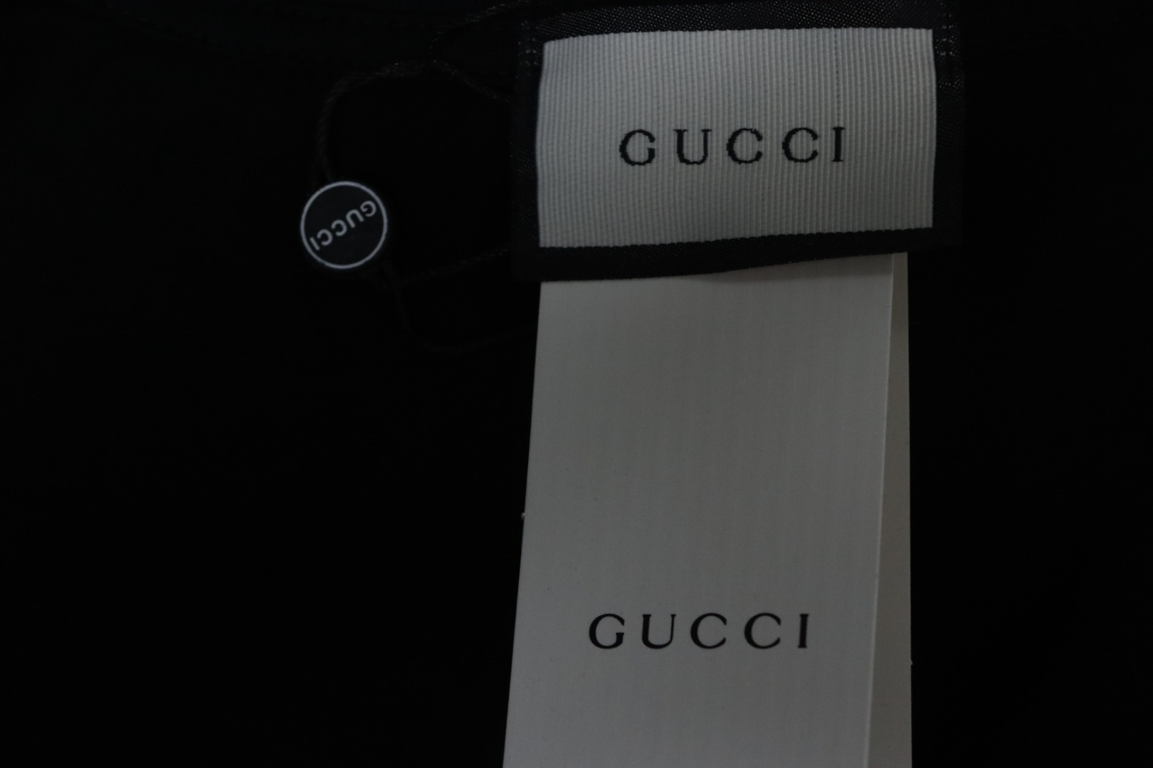 Gucci Blue Letter Printed Cotton T-shirt In Black