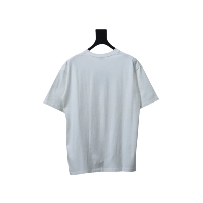 Gucci Blue Letter Printed Cotton T-shirt In White 02