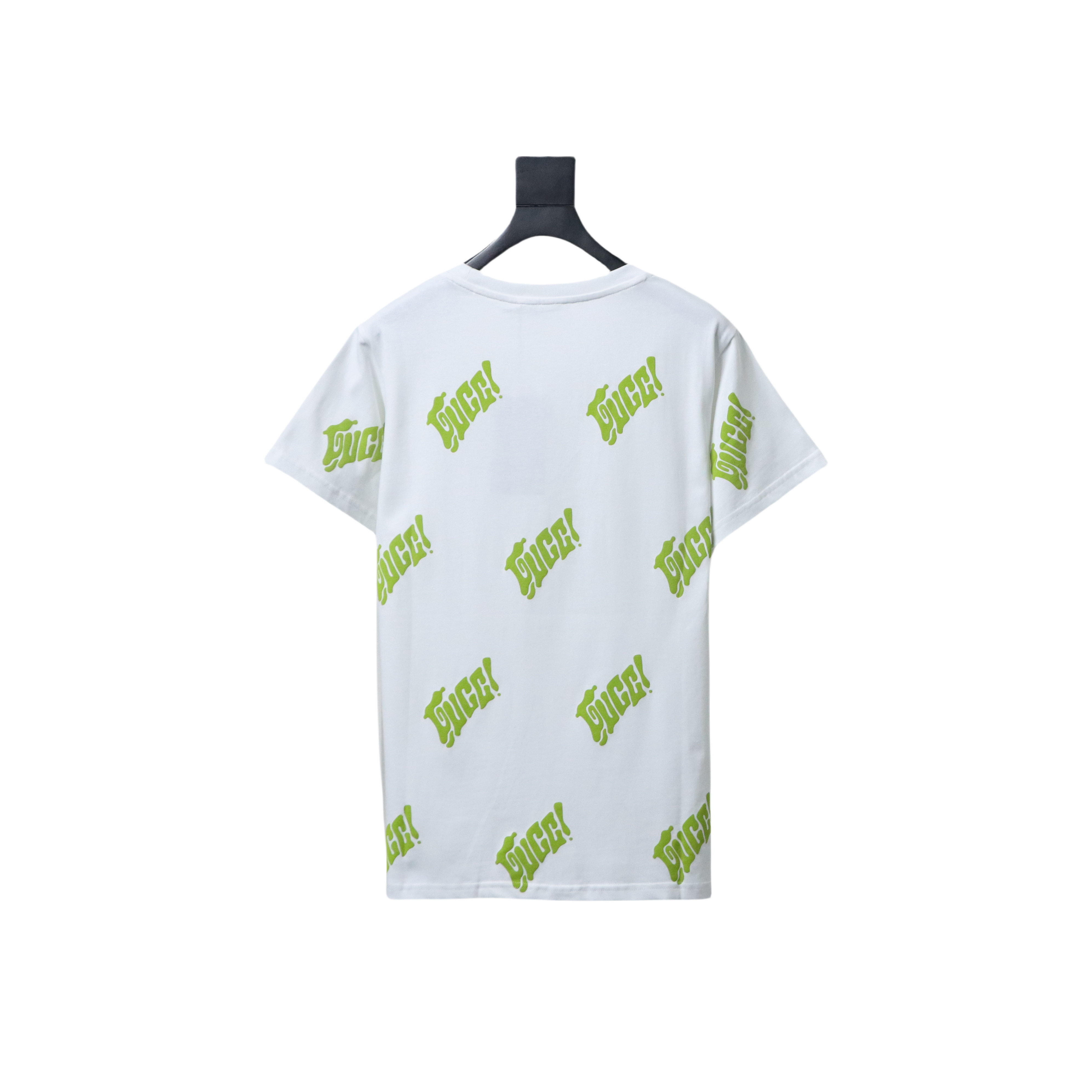 Gucci Embroidered Cotton Jersey T-shirt In White And Lime Green